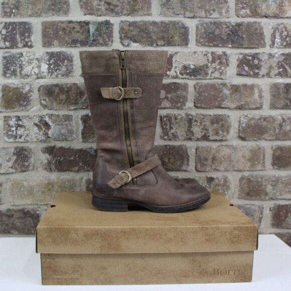 Born Kendell Mid Calf Boot Brown Womens Size 9 - Picture 2 of 12